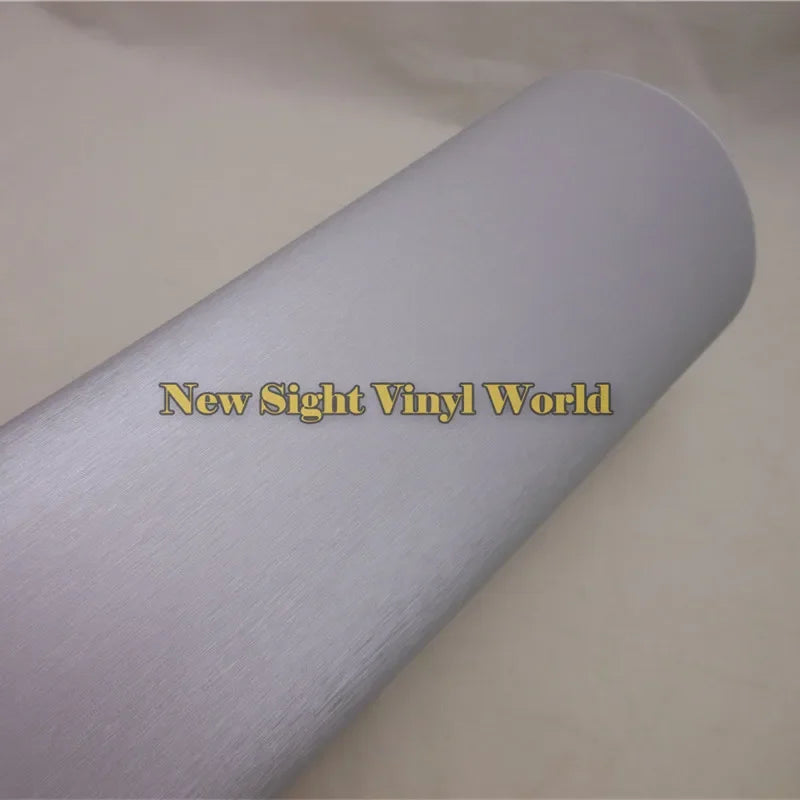 Silver Metallic Brushed Vinyl Wrapping Film Car Body Wrap Decal Bubble