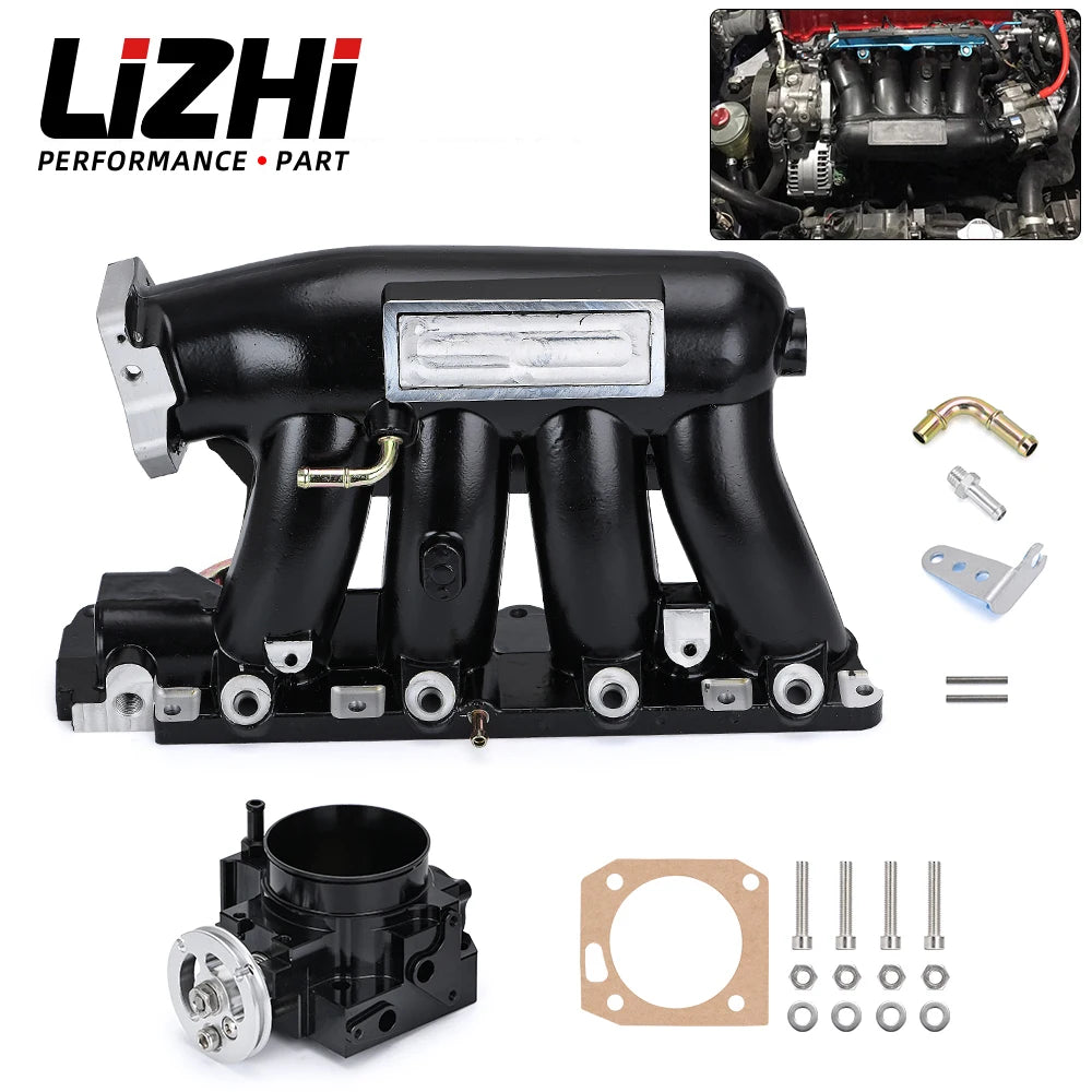 LIZHI - Aluminum Intake Manifold Throttle Body For 06-11 Honda Civic