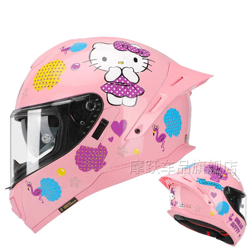 Sanrio Hello Kitty Motorcycle Helmet Full Face Racing Helmets Offroad