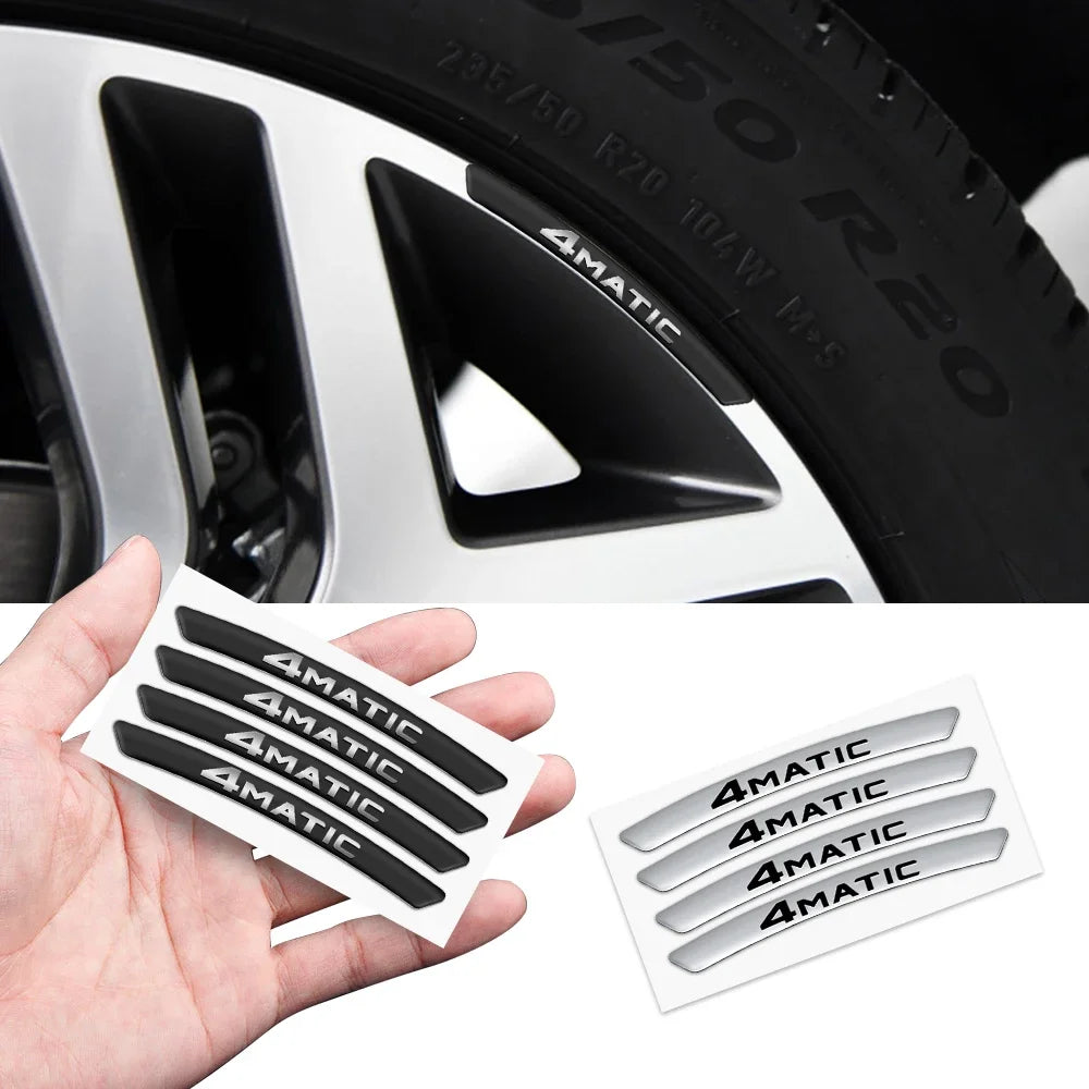 4Pcs Car Styling Wheel Rim Aluminum Logo Sticker For Mercedes benz A B