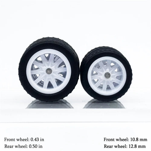 1/64 Model Car Wheels with Rubber Detachable Tires Ten Spokes