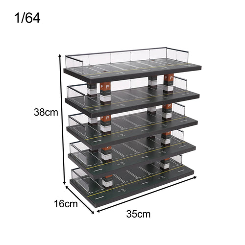 1/64 Scale 4 Tiers Diecast Model Car Display Case Scenery Diorama