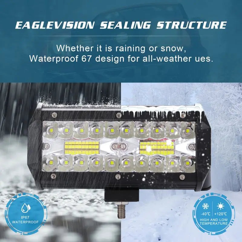 400W 7inch Flood Spot Off Road Driving Fog Boat Driving Light Work