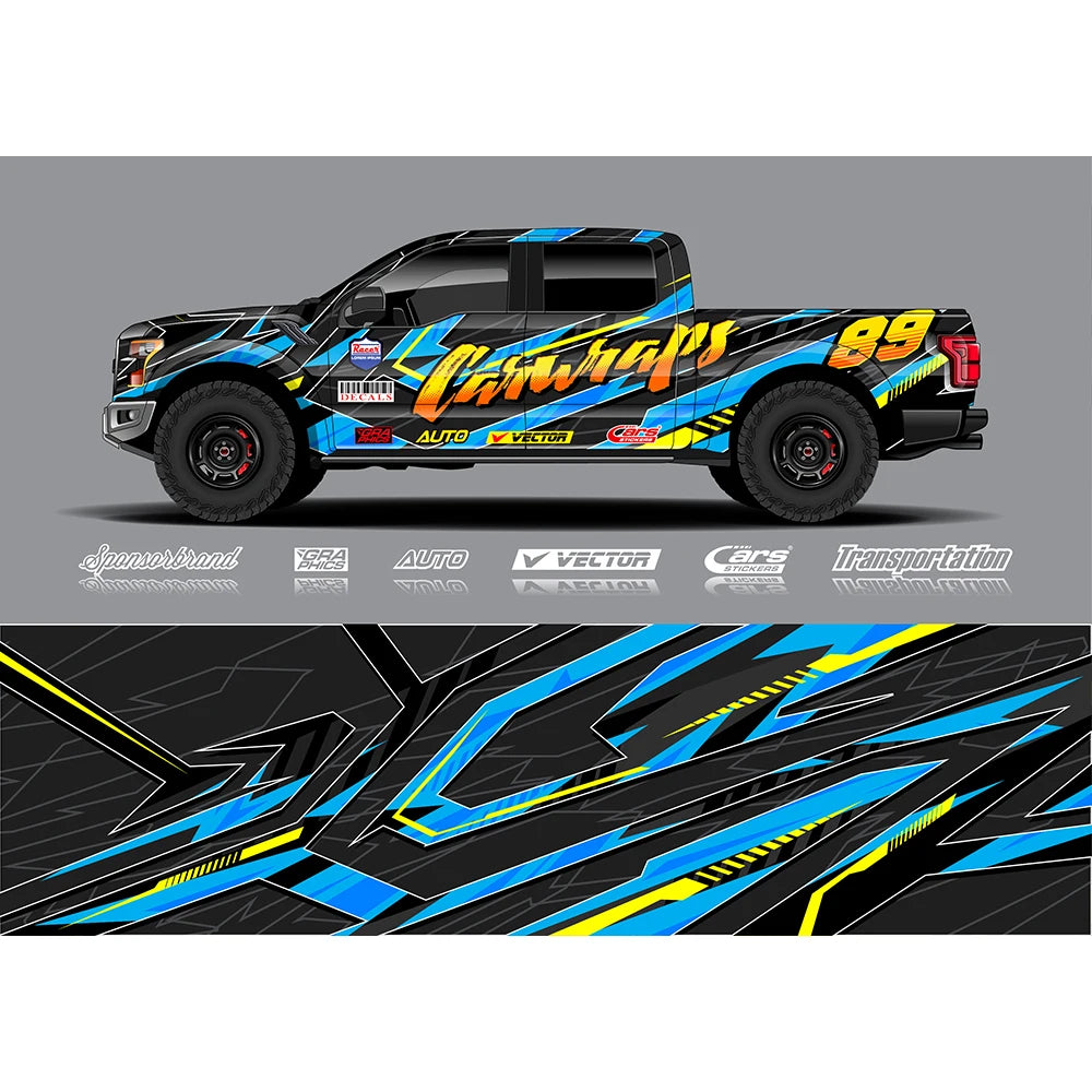 Stripe Gradient Full Body Racing RV Graphic Decals Vinyl Wrap Camo