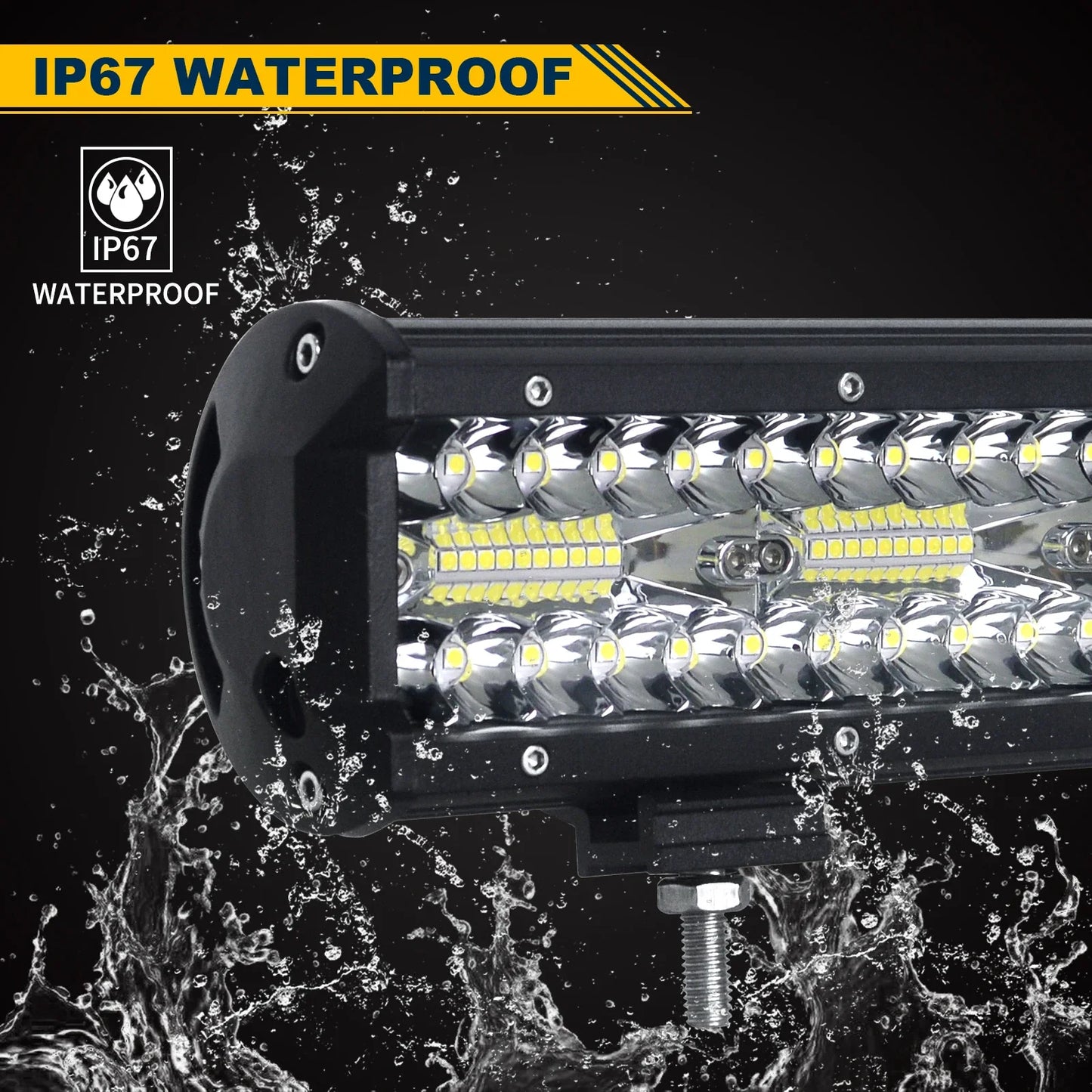 8D 9 - 23in 180W-480W Off Road LED Light Bar with 2x60W Work Light