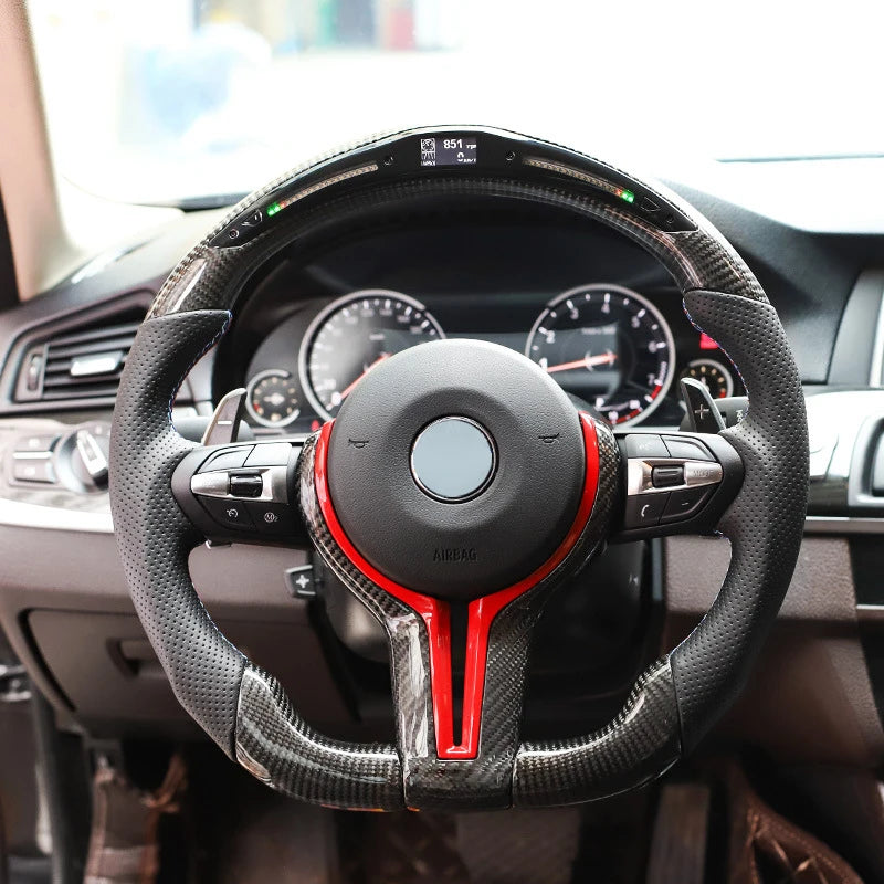 With Led Display Carbon Fiber Shift Paddle Leather M Steering Wheel