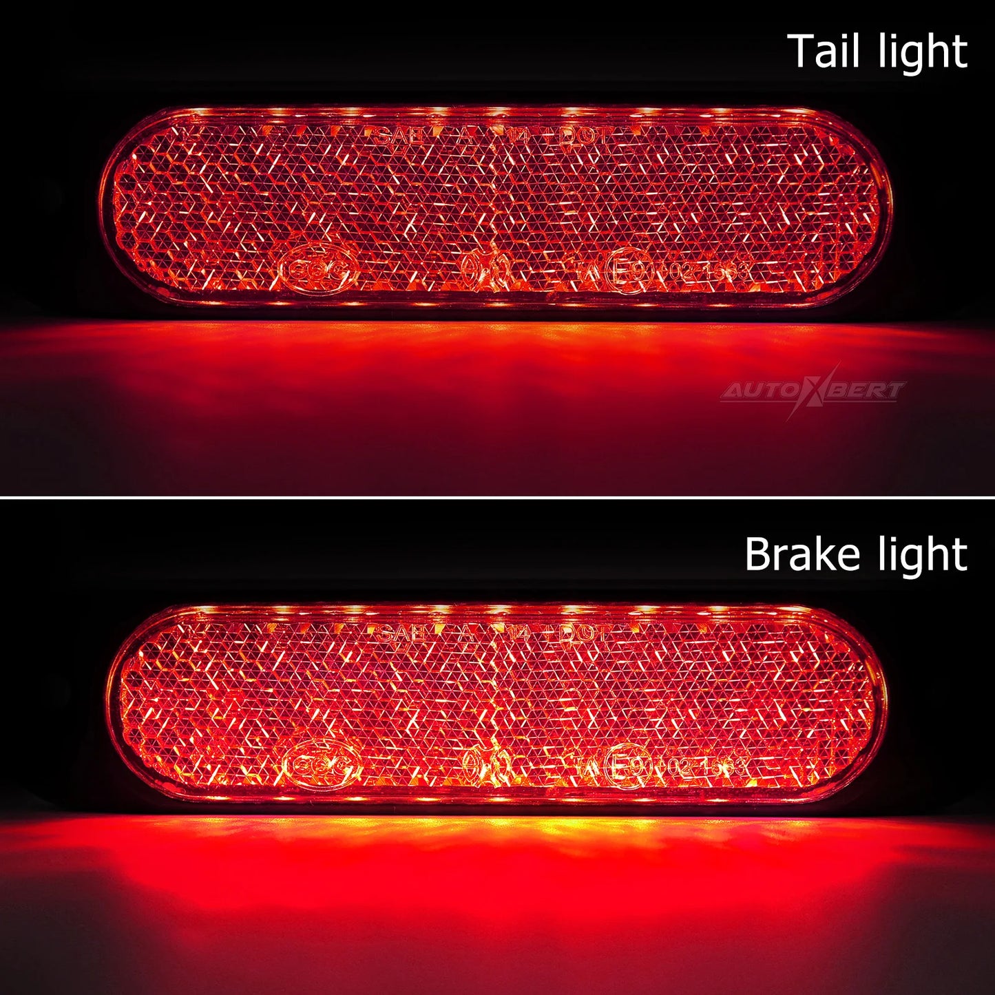 2pcs Universal LED 12V 24V Brake Stop Light Tail Driving Reflector ATV