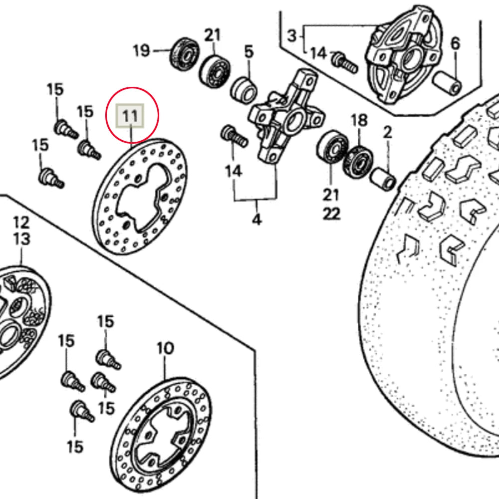 174/220mm Front and Rear Brake Disc Brake Rotor Kit For Honda ATV