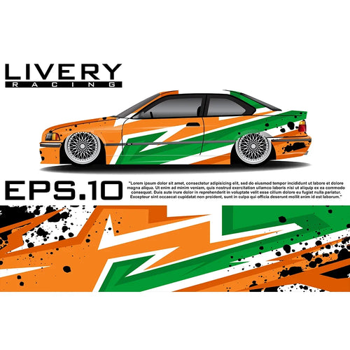 Abstract Triangle Car Graphic Decal Full Body Racing Vinyl Wrap Car