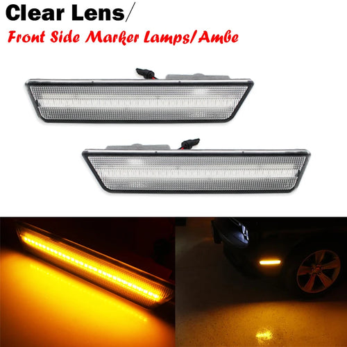 (2) Smoked Lens Rear Side Marker Lamps with 36-SMD Red LED Lights For