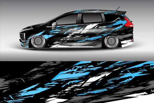 Abstract Graphics Racing Car Graphic Decal Full Body Racing Vinyl Wrap