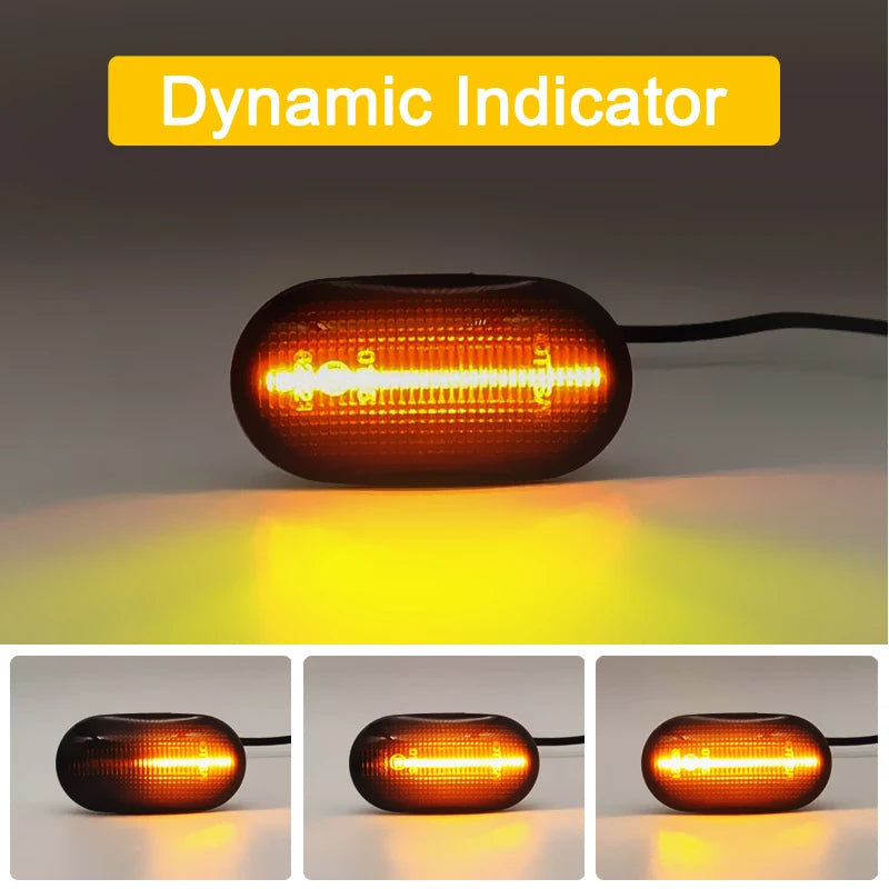 Smoked Lens LED Side Fender Marker Lamp Flowing Turn Signal Light For