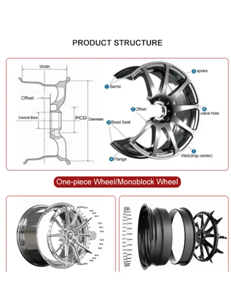 19 20 inch forged aluminum alloy rims 5x112 5x120 wheels  4x100 wheels