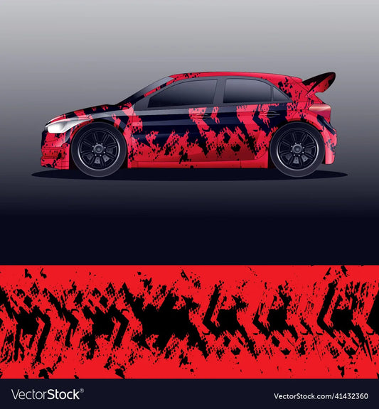 Red Graffiti Print Car Sticker for Universal Large Car Decal Car