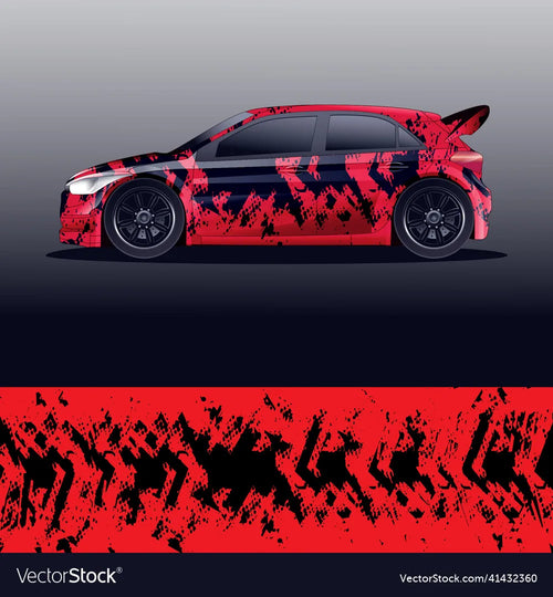 Red Graffiti Print Car Sticker for Universal Large Car Decal Car