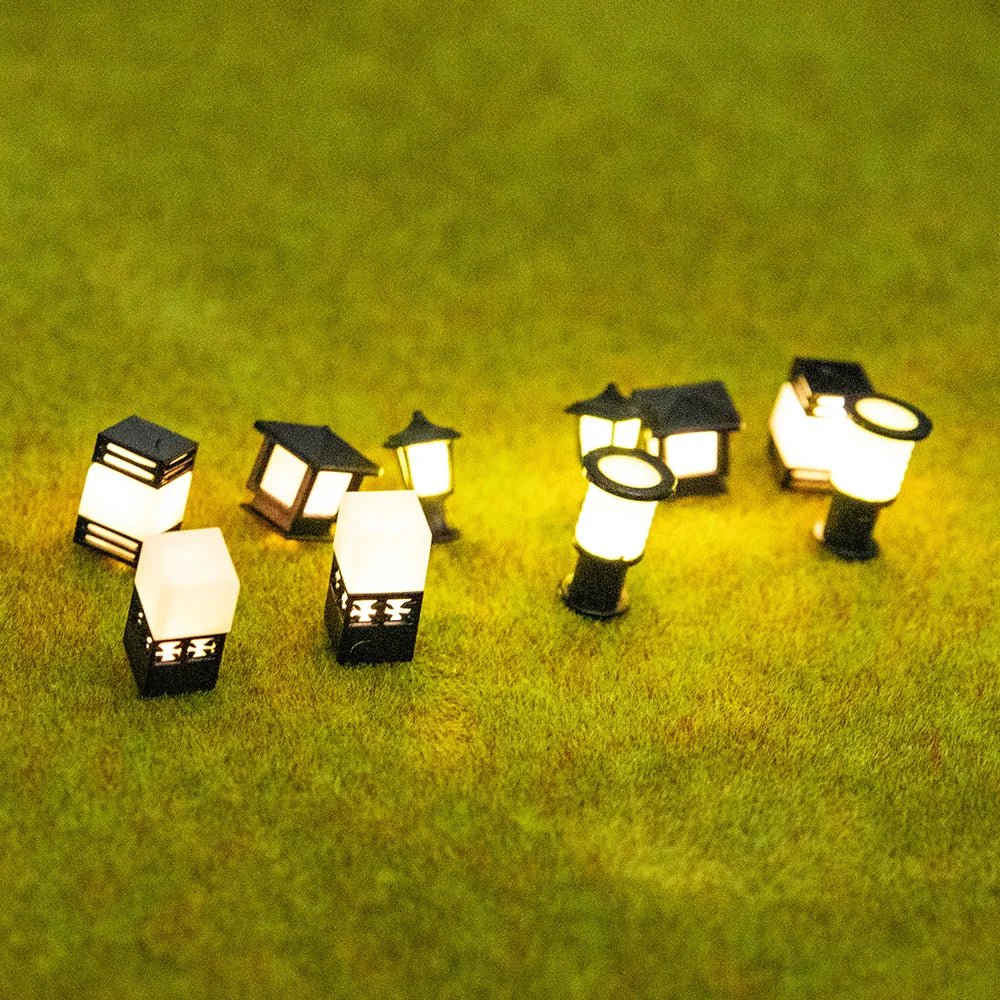 5Pcs Miniature 3v Led Lawn Lamp Model Diy Building Sand Table Garden