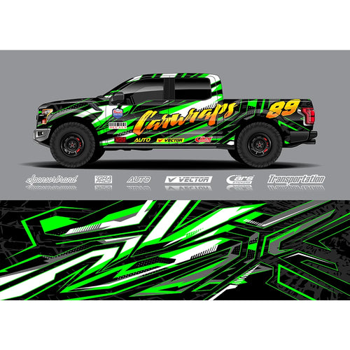 Red Green Gradient Full Body Racing RV Graphic Decals Vinyl Wrap Camo