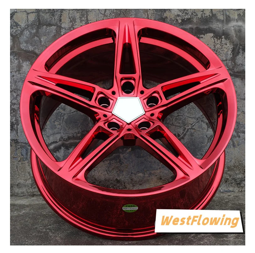 Red Chrome 18 Inch 18x8.0 5x120 Car Alloy Wheel Rims Fit For BMW 3 5