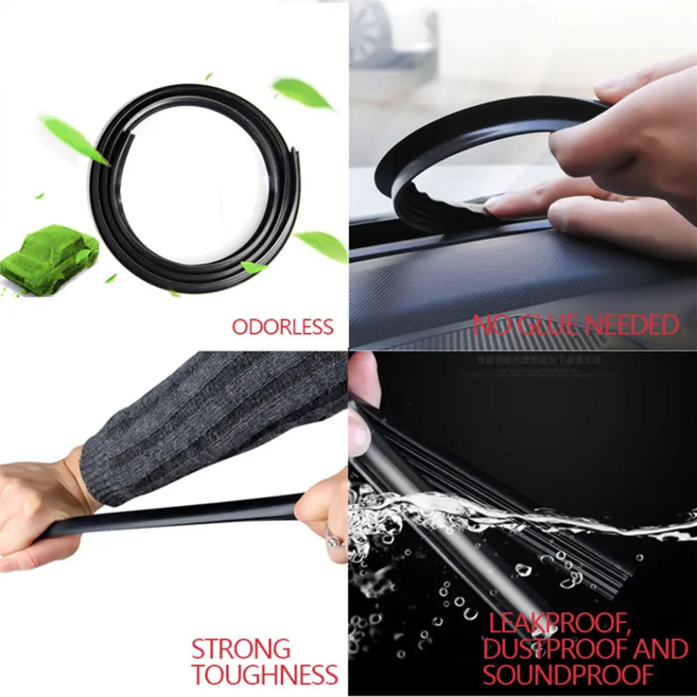 UType 1.6M Car Dashboard Strip Front Windshield Sealing Rubber Strips