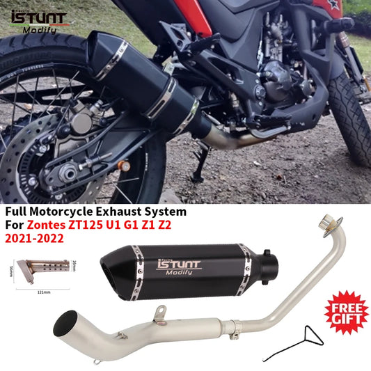 Slip On For Zontes ZT125 U1 G1 Z1 Z2 2021 2022 Full Motorcycle Exhaust