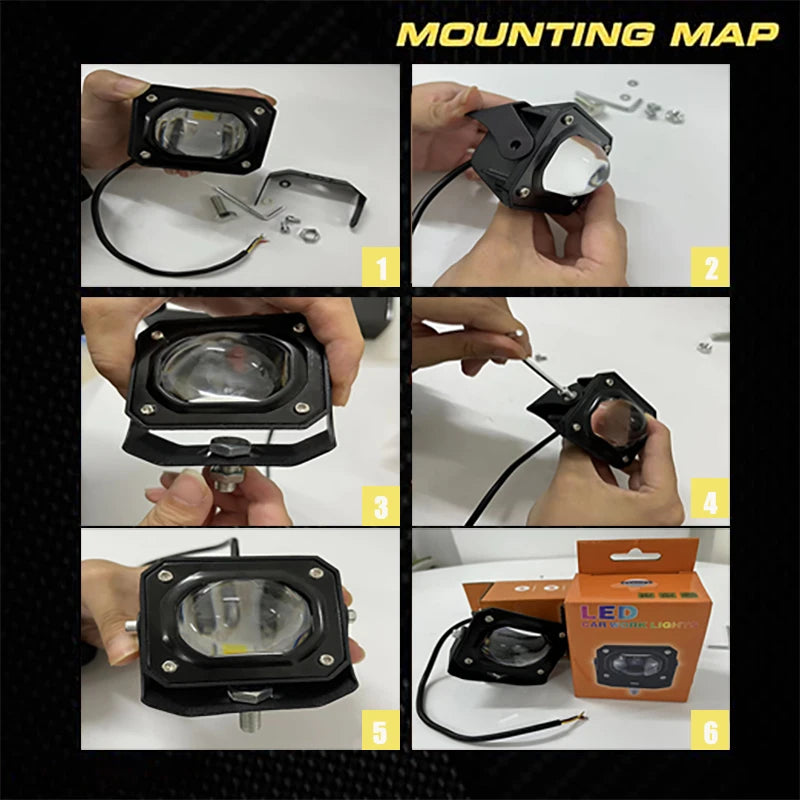 2.7Inch Led Motorcycle Fog Light Headlights with 3 Modes  Auxiliary