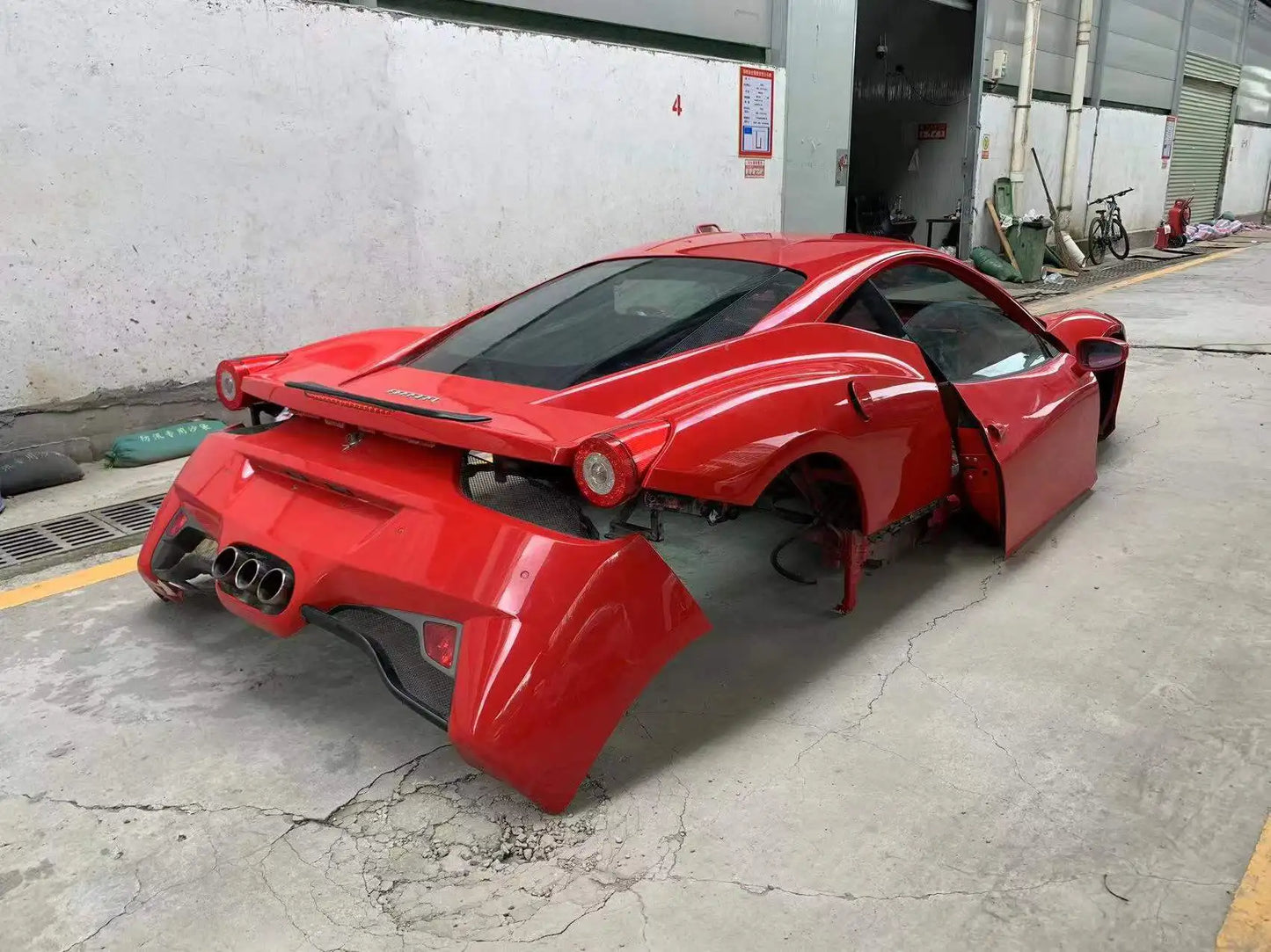 Used shell for Ferrari F458 Vehicle skeleton