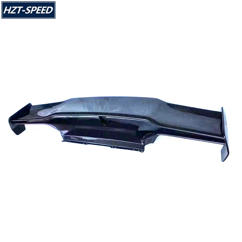 V Style Double Layers Carbon Fiber Material Trunk Spoiler Rear Wing