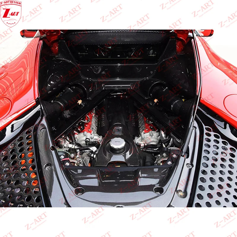 Z-ART SF90 Dry Carbon Fiber Engine Bay for Ferrari SF90 Carbon Fiber