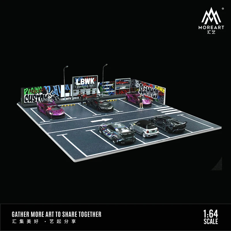 Timemicro+MoreArt 1:64 Shell painting style open car park assembly