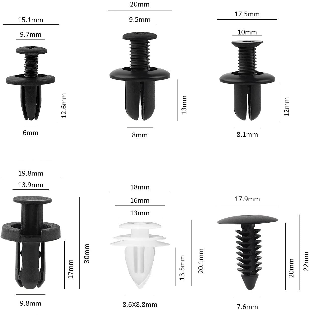 60pcs car Fastener Clip Mixed bolt screw for BMW E 30 34 36 38 39 46