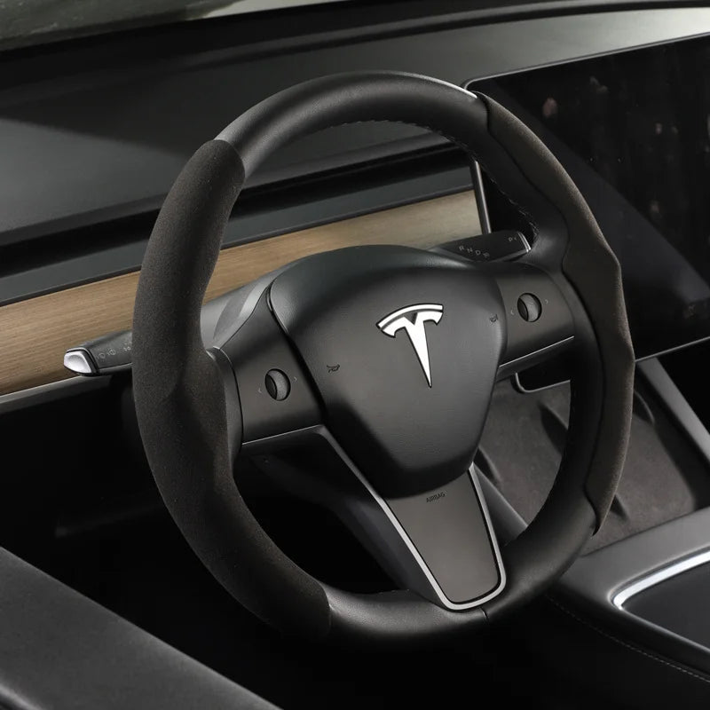 Tesla steering wheel cover model 3/Y suede carbon fiber ultra-thin