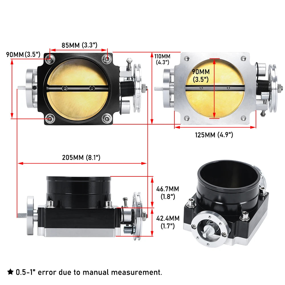 LIZHI - 90MM Billet Aluminum Throttle Body Performance Intake Manifold