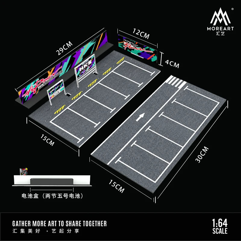 Timemicro+MoreArt 1:64 HKS painting style open car park assembly scene