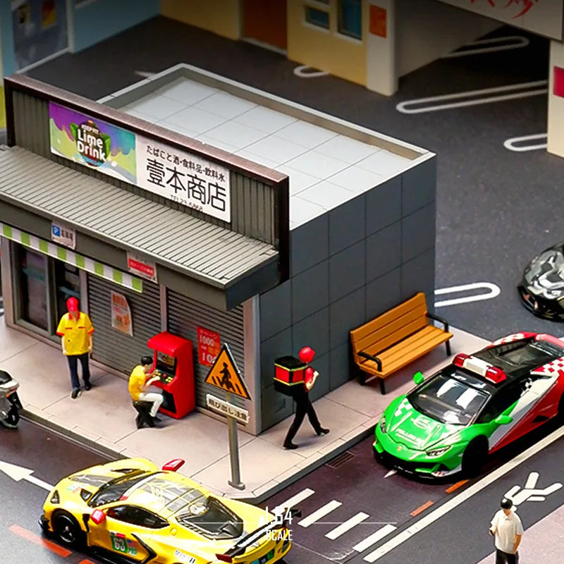 1/64 DIY Miniature Japanese Convenience Store Street Model Small Scale