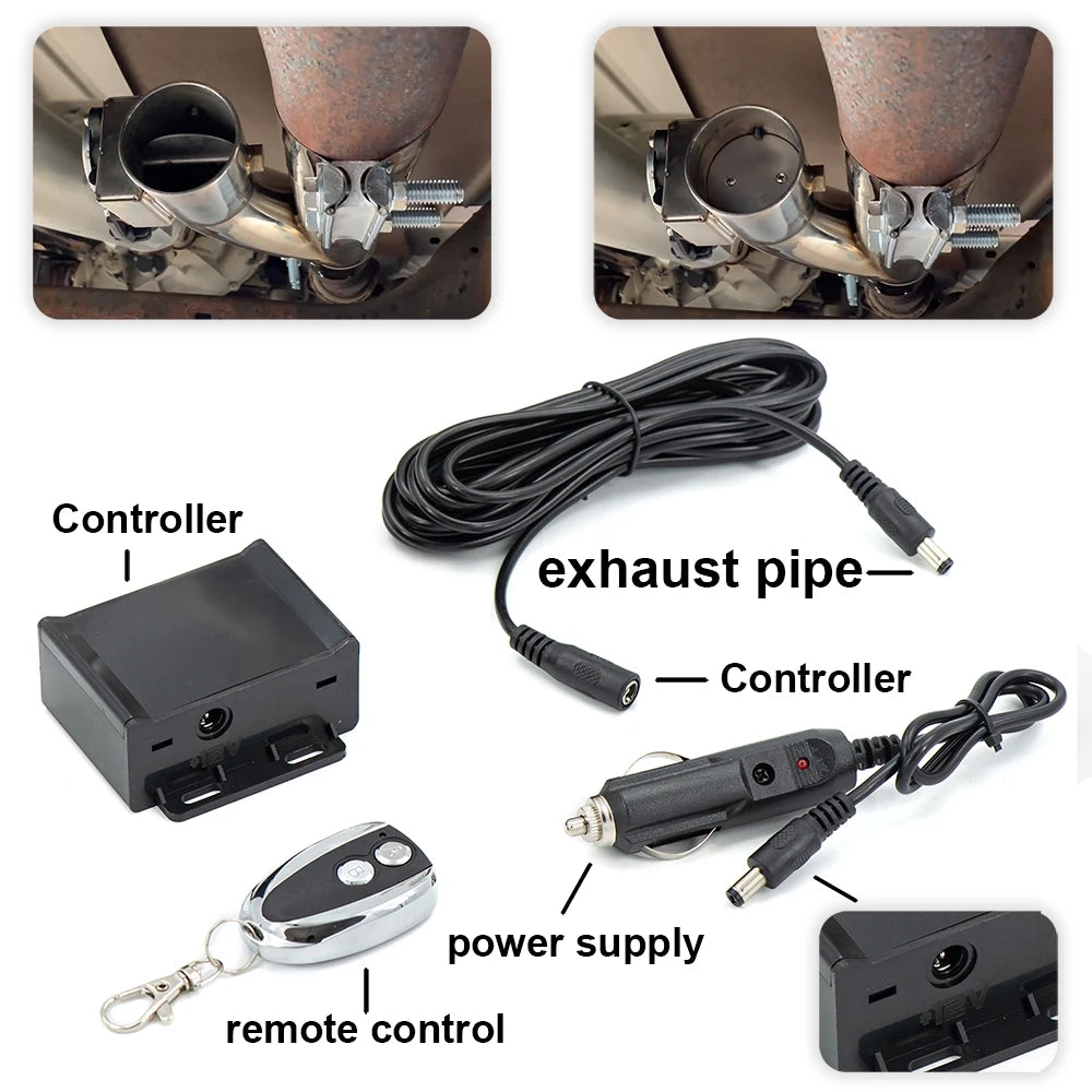 Y Pipe Electric Exhaust Cutout ON/OFF Dual Valve With Controller Cut