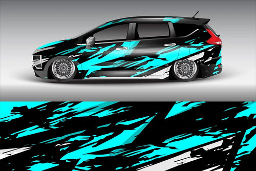 Abstract Graphics Racing Car Graphic Decal Full Body Racing Vinyl Wrap