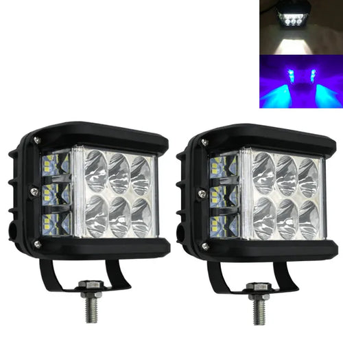 1/2pcs 3Side 45W Shooter Car LED Work Light 12Leds Dual Color Driving