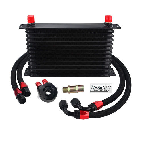 LIZHI- UNIVERSAL 13ROWS OIL COOLER KIT + OIL FILTER SANDWICH ADAPTER+