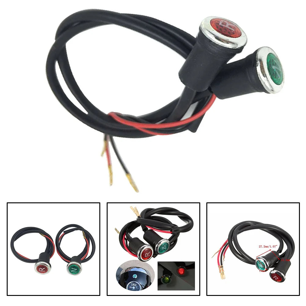 2pcs Motorcycle ATV Indicator Light DC 12V Red/green Reverse Light For