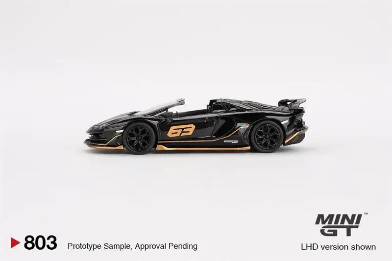 (Pre-order) MINI GT 1:64 Aventador SVJ 63 Roadster Nero Aldebaran