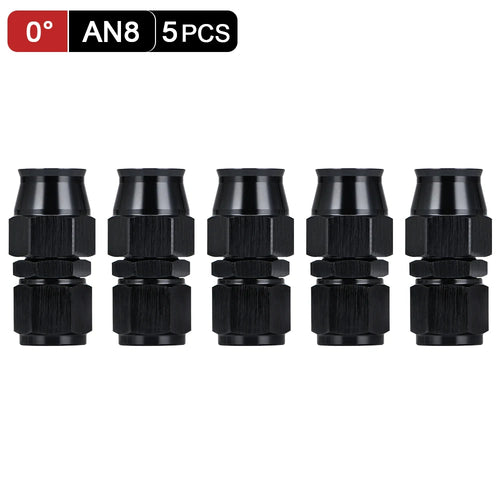 5 Pieces PTEF AN6 8 10 Straight 45 90 Degree Reusable Swivel Hose End