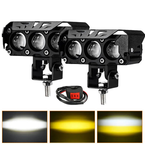 Universal Motorcycle  LED Fog Lights 200W 12V 24V Lens Spotlight