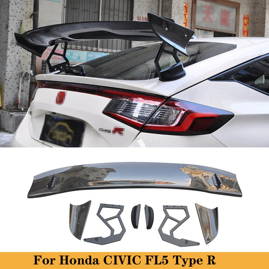 Real Carbon Fiber Rear Trunk Boot Lip Spoiler Wing For Honda Civic