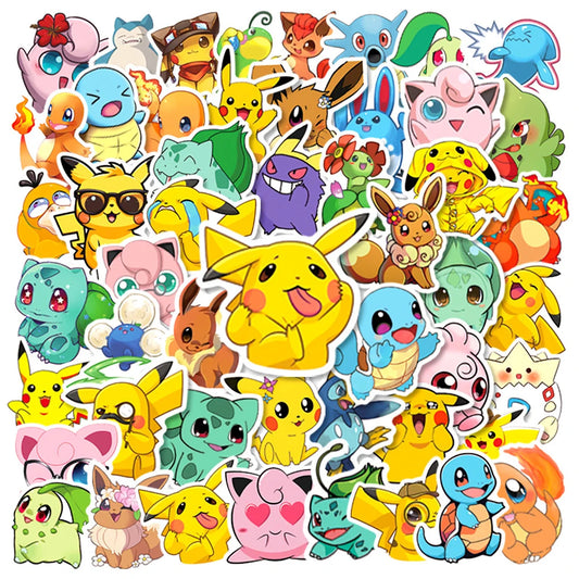 10/30/50pcs Kawaii Anime Pokemon Stickers Decals Fridge Phone Case