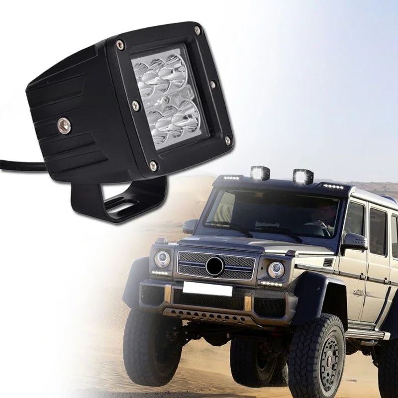 Square Work Light Off-road Vehicle Modified LED Front Spotlight Square