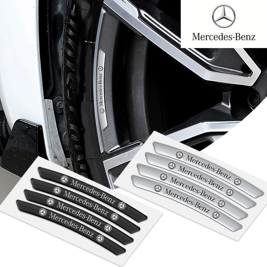 4Pcs Car Styling Wheel Rim Aluminum Logo Sticker For Mercedes benz A B