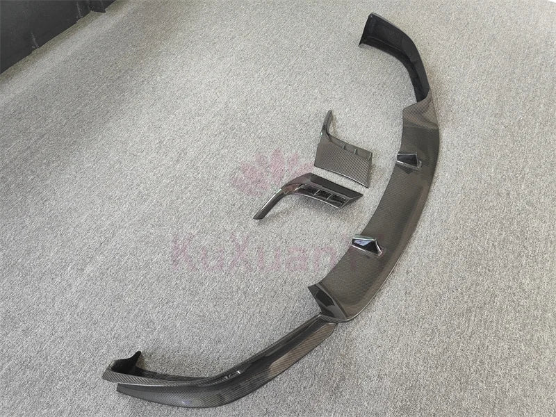 3K carbon fiber RZ style front bumper edge for Tesla Model X wide body