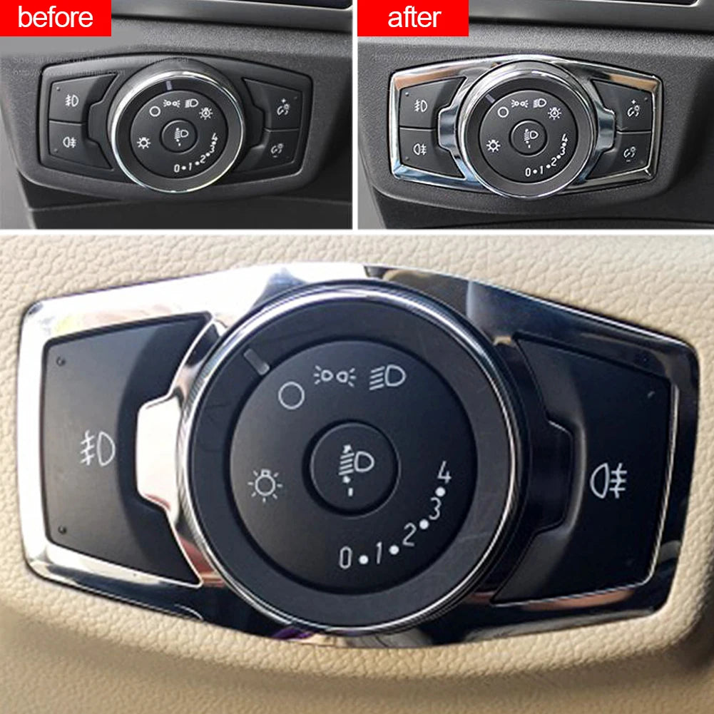 Stainless steel headlight switch cover stickers For Ford focus 3 MK3