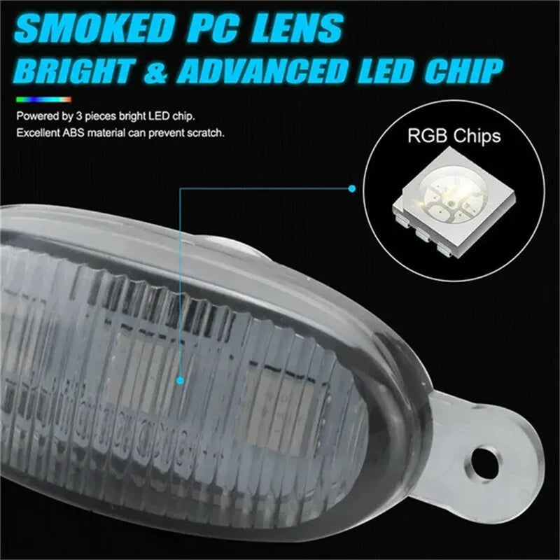 3/4/5/6pcs Smoked Lens RGB Front Grille Light LED Car Running Light