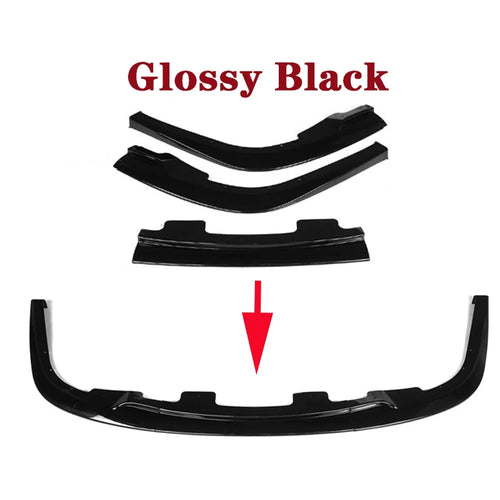 3pcs Car Front Bumper Splitter Lip Spoiler Splitter Deflector Lips